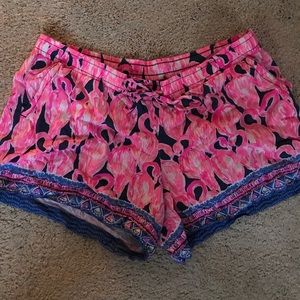 Lily Pulitzer Katia Shorts - Flamingo Print